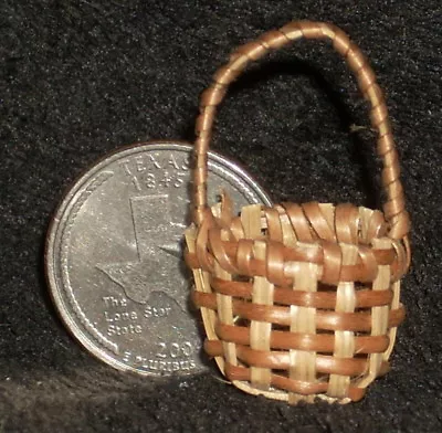 Flower Garden Shopping Market Easter Basket 1:12 Woven Dollhouse Miniature #3307 • $1.50