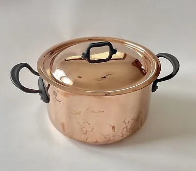 MAUVIEL JP Jacques Pepin Copper 9.5” Stew Pan Stockpot With Lid Cookware • $325