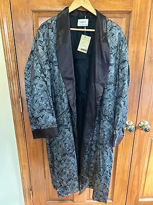 Vtg ROYTEX Acetate Lounge Smoking Robe Men's Large Phoenix Hugh Hefner No Belt • $40