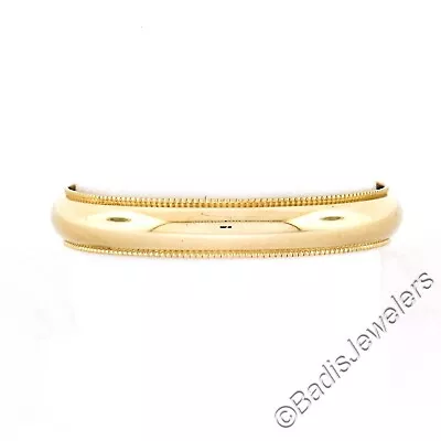 Classic 14k Yellow Gold 3.8mm Domed Polished W/ Milgrain Stack Wedding Band Ring • $266.40