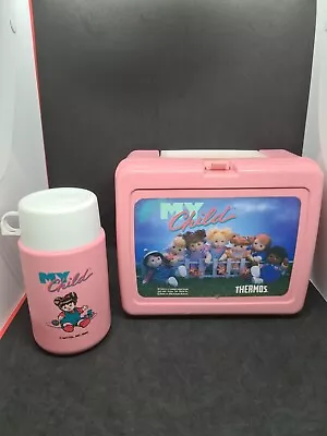 Vintage 1986 My Child Doll Pink Plastic School Lunch Box + Thermos Mattel Vgc  • $62.95