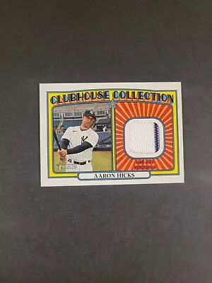 2021 Topps Heritage Aaron Hicks Clubhouse Collection Pinstripe Patch NY Yankees • $0.99