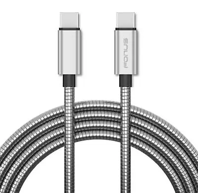 3FT METAL PD CABLE TYPE-C TO USB-C FAST CHARGER POWER CORD For PHONES & TABLETS • $14.61