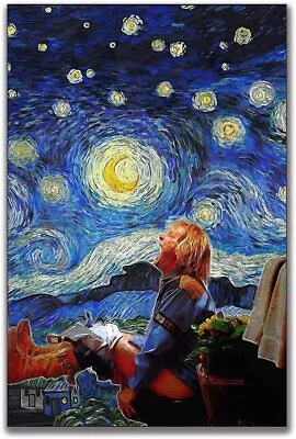 Dumb And Dumber Bathroom Funny Movie Poster Van Gogh Starry Night Abstract Wall  • $29.99