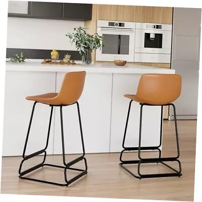  Bar Stools Set Of 2 24  Counter Height Whiskey Brown 24 Counter Chairs 2 PCS • $87.33
