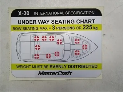Mastercraft X-30 International Bow Seating Max 3 Persons Decal Marine Boat • $9.95