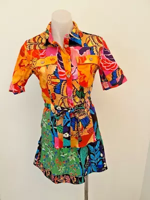 DESIGUAL Stretch Multicoloured Mini Dress - Size M AU 8-10 RRP $299 NEW! • $75