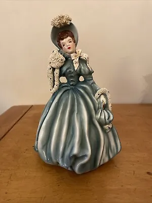 Florence Ceramics Scarlet Teal Beautiful Lady Figurine  • $24.99