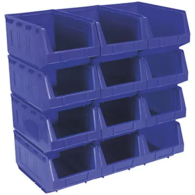 12 PACK Blue 210 X 335 X 165mm Plastic Storage Bin - Warehouse Part Picking Tray • £194.99