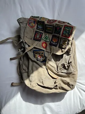 £0.99 • Buy Vintage SNOWDON Green Swiss Scout Mountain Hiking Rucksack Pack Sack 50s Patches