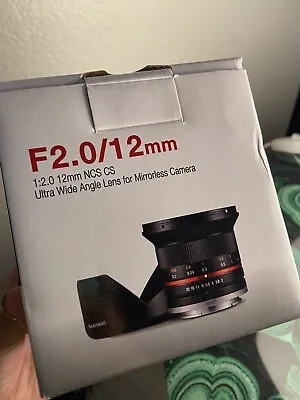 Samyang 12mm F/2.0 Compact Ultra Wide Angle Lens For Fuji-X • $200