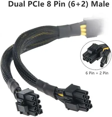 £8.95 • Buy PCI-e 8Pin Female To Dual 8Pin(6+2) Male GPU Power Cable PCI Express Adapter