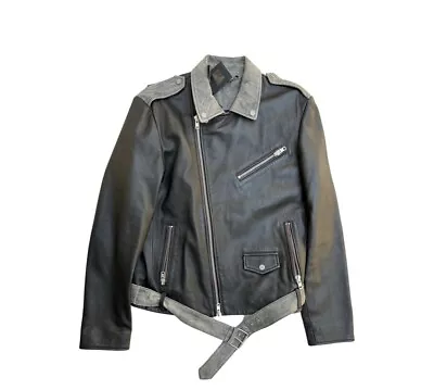 Muubaa Leather Black Motorcycle Jacket Size L Men's • $275