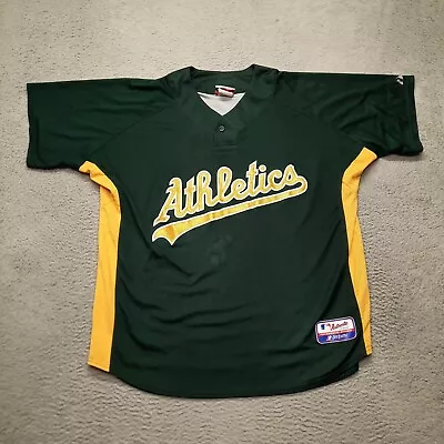 VINTAGE Majestic Oakland Athletics A's MLB Practice Jersey Size Large USA Made • $48.95