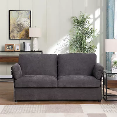 Loveseat Sofa 2 Seater Sofa Upholstered Sofa Couch Living Room Sofa Dark Grey • $324.99