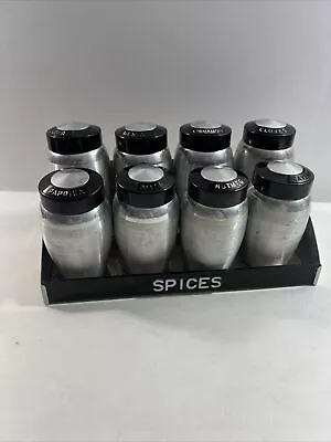 Vintage ALUMINUM SPICE RACK Mid Century Modern KROMEX Wall Mount/Countertop • $0.99