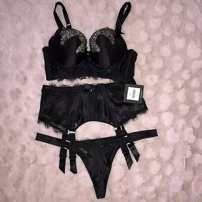 $219 • Buy Honey Birdette Roxanne Set 12b/34b/75b & Small Suspender & Thong