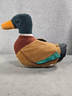 Vintage Felt Corduroy Mallard Duck Stuffed Plush Russ 8  Tall • $19.98