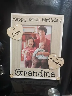 Personalised Birthday Photo Picture Frame Any Wording. Great Nan Grandad Grandma • £11.95