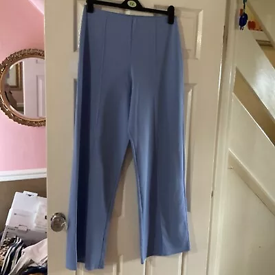 Ben De Lisi Pallazo Trouser Wide Leg Medium Bluebell New Stretch Waist • £10