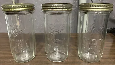 $44.99 • Buy Three Vintage Ball Freezer Jars Ribbed Lot Of 3