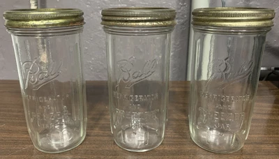 $44.99 • Buy Three Vintage Ball Freezer Jars Ribbed Lot Of 3
