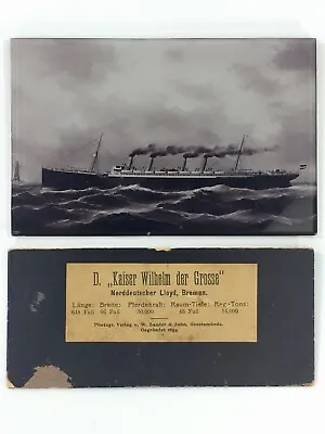 Antique German Ocean Liner Photograph D. Kaiser Wilhelm Der Grosse 4”x6” • $125