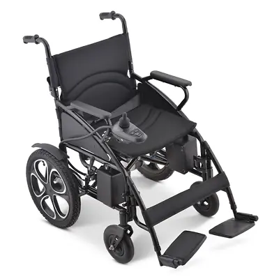 Electric Wheelchair Folding Long Range Lithium Power Motorised Foldable Black • $975