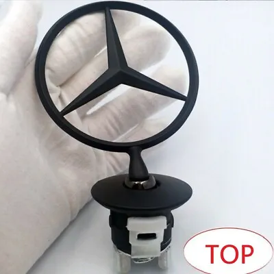 For Mercedes Benz Emblem Front Hood Star Mounted Matte Black Badge AMG C E S • $12.49