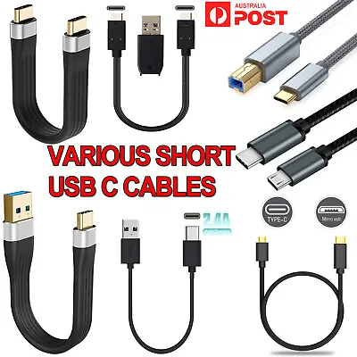 Short USB C Cable 4K Video USB Type C/A To USB C 3.1 Gen 2 10G PD 60W OTG Data • $9.99