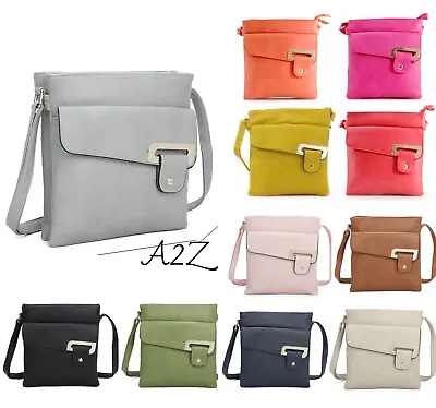 Ladies Girls Designer Casual Across Body Bag Women Zipper Messenger Shoulder Bag • £12.99