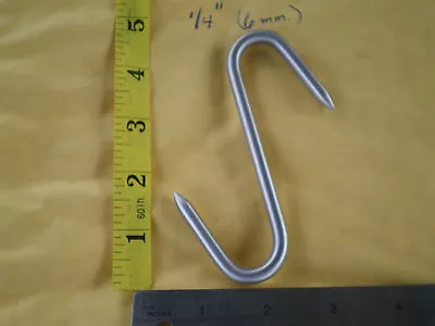 5 Pcs. Heavy Duty Stainless Steel Meat/poultry S Hooks 5 X6mm. W/2  Hook Ends • $22.99