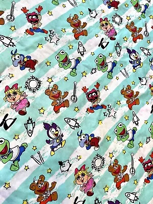 MUPPET BABIES PLAYING Kermit Miss Piggy Gonzo Fabric 42  X 140  Inches (3+ Yds) • $35