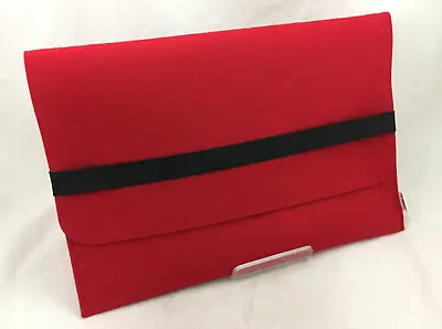 Ordel 14  Soft Felt IPad Tablet Laptop Sleeve Slip Case Red Inside Pocket New F1 • £7.99