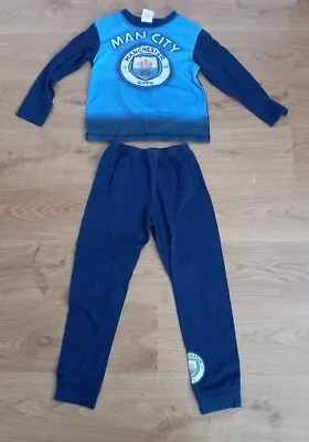 Manchester City Pyjamas Boys Long Sleeve PJs With Official Club Logo Light Blue • £1.50