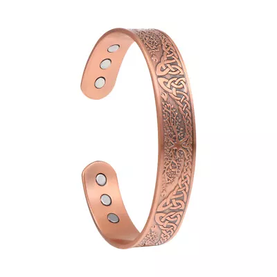 Copper Bracelet Men Women Mens Braclets Magnetic Cuff Bangle • £7.82