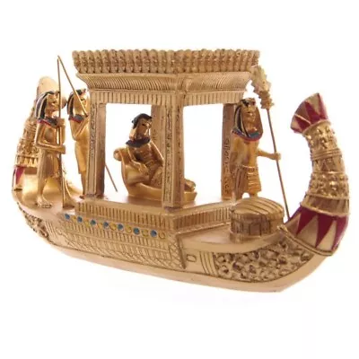 Golden Egyptian Canopy Boat Ornament Ethnographic Decorative Gold Gift • £18.50