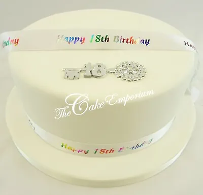 £4.99 • Buy 18th & 21st Silver /gold Key Motto & Birthday Ribbon Cake Topper Pack