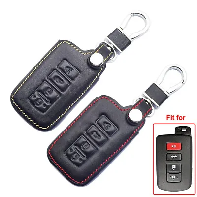 For Toyota Highlander 4 Button Leather Smart Remote Key Fob Bag Cover Case • $10.99