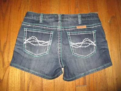 COWGIRL TUFF  Varsity  Mid-Rise Jean Shorts Sz 31 • $23.99