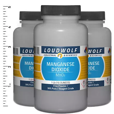 Manganese Dioxide 3 Lb Total (3 Bottles) Reagent Grade Fine Powder USA SELLER • $94.19