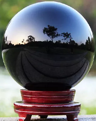 60/80/100/200MM Natural Black Obsidian Sphere Large Crystal Ball Healing Stone • £5.18