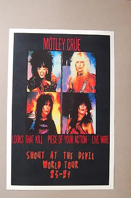 Motley Crue Concert Tour Poster 1983 1984 World Tour Shout At The Devil #1 • $4.50