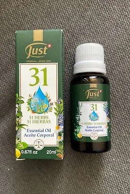 $36 • Buy Swiss Just - 31 Herb Essential Oil 20 Ml Expiration 05/2024 Oleo 31