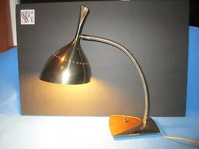  Laurel Gooseneck Desk Lamp MCM Mid Century Modern Vintage Gold Arc • $385