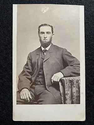 Antique Taunton Massachusetts MA Man Fancy Stamp Civil War CDV Photo Card Tax • $19.95