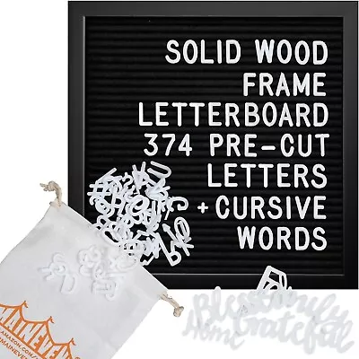 MainEvent All Black Letter Board Sign Board With Letters Precut 10x10 Inch • $11.99