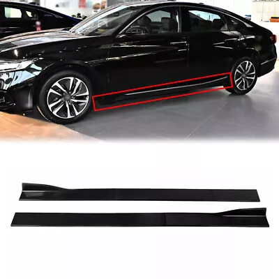 $45.95 • Buy Pair For Honda Accord 2018-2021 Side Skirt Extension Lip Splitter Gloss Black