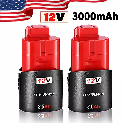 2Pack NEW For Milwaukee 12V 48-11-2460 Lithium-ion 12V Battery Extended Capacity • $19.99