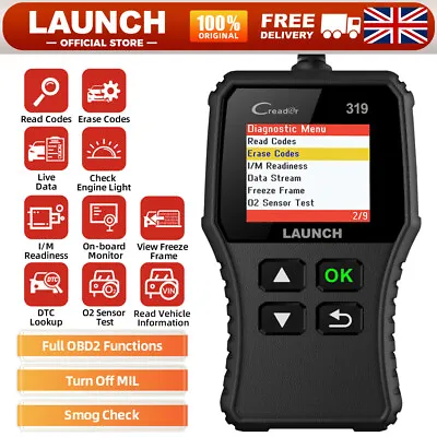 LAUNCH Car Engine Diagnostic Scanner OBD2 Fault Code Reader Reset Tool CAN EOBD • £14.99